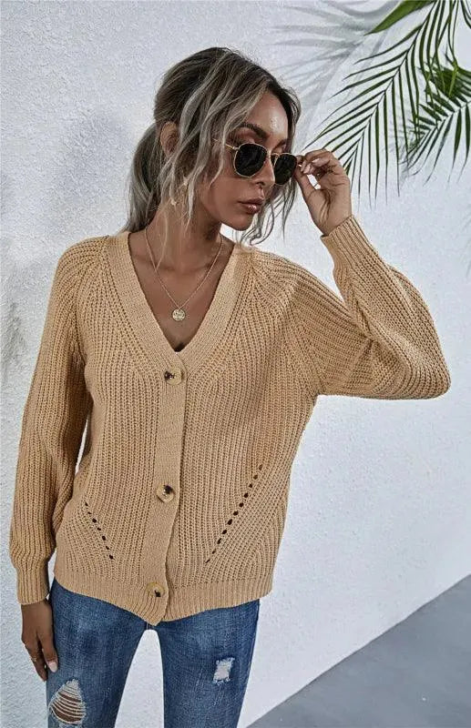 Stilla | Knap Kvinder Strikjakke Pullover