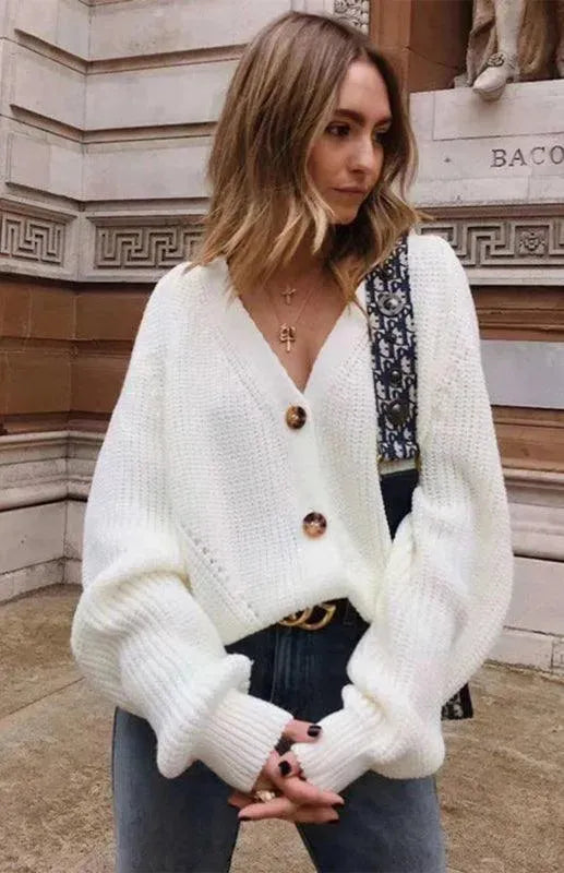 Stilla | Knap Kvinder Strikjakke Pullover