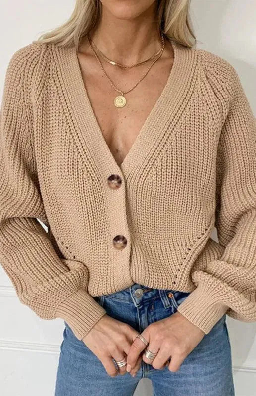 Stilla | Knap Kvinder Strikjakke Pullover