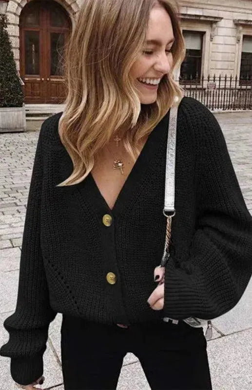 Stilla | Knap Kvinder Strikjakke Pullover