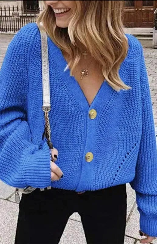 Stilla | Knap Kvinder Strikjakke Pullover