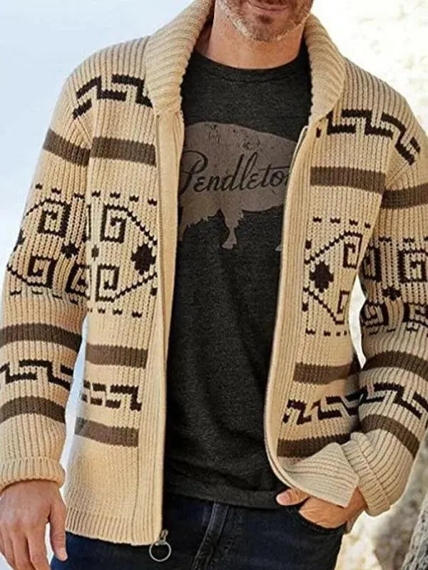 Stilla | Jacquard Herre Strikjakke Pullover