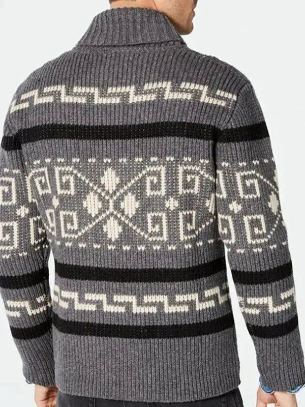 Stilla | Jacquard Herre Strikjakke Pullover
