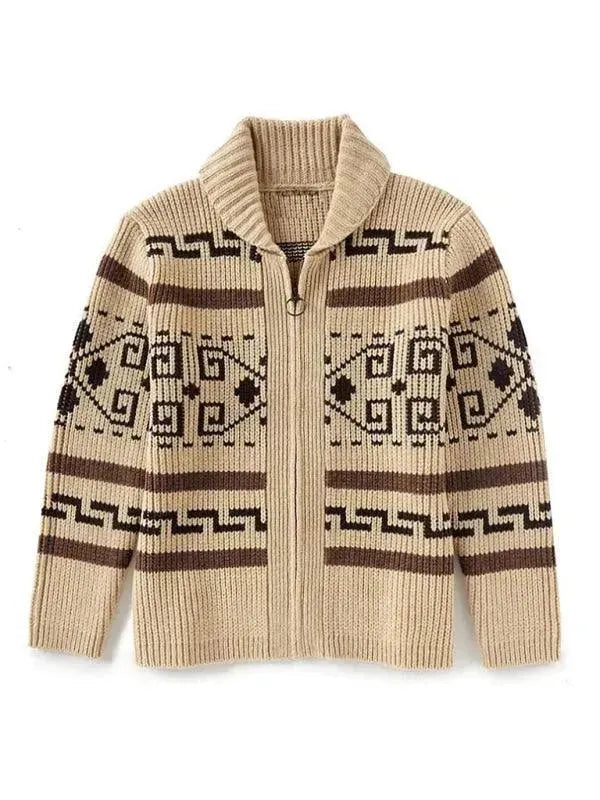 Stilla | Jacquard Herre Strikjakke Pullover