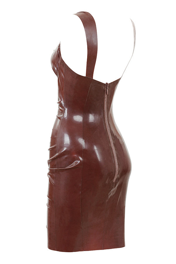 Stilla | Chokolade Latex Bustier Kjole