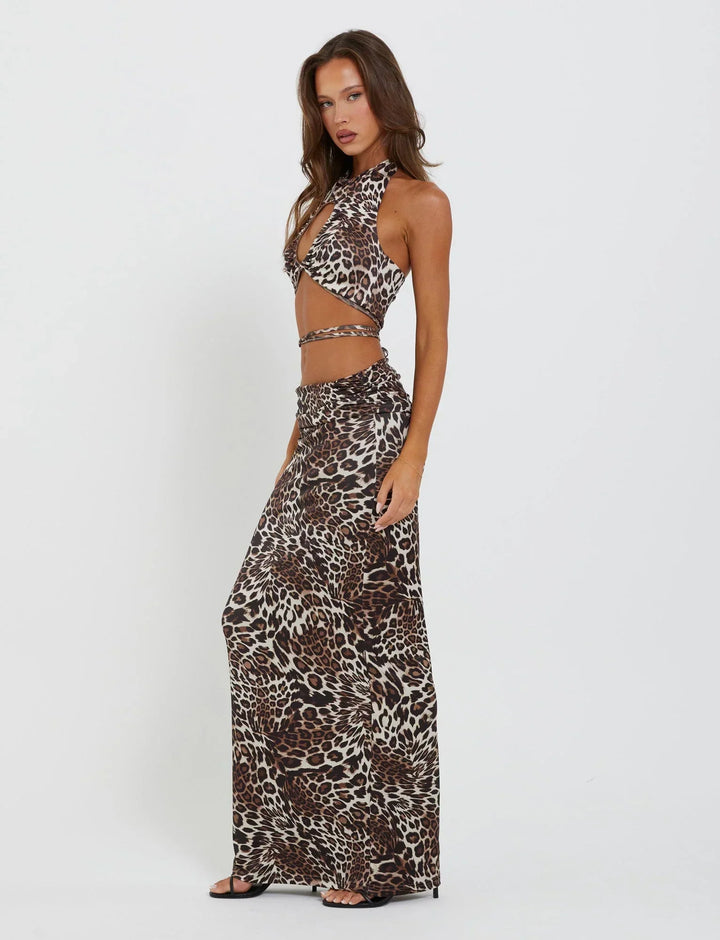 Stilla | Maxi Nederdel Med Frontudskæring Crop Top Sæt