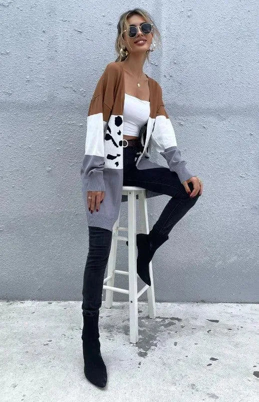 Stilla | Print Dame Strikjakke Pullover