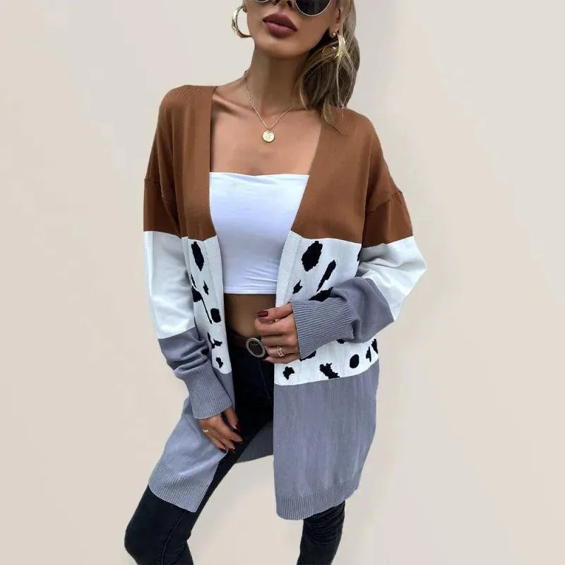 Stilla | Print Dame Strikjakke Pullover