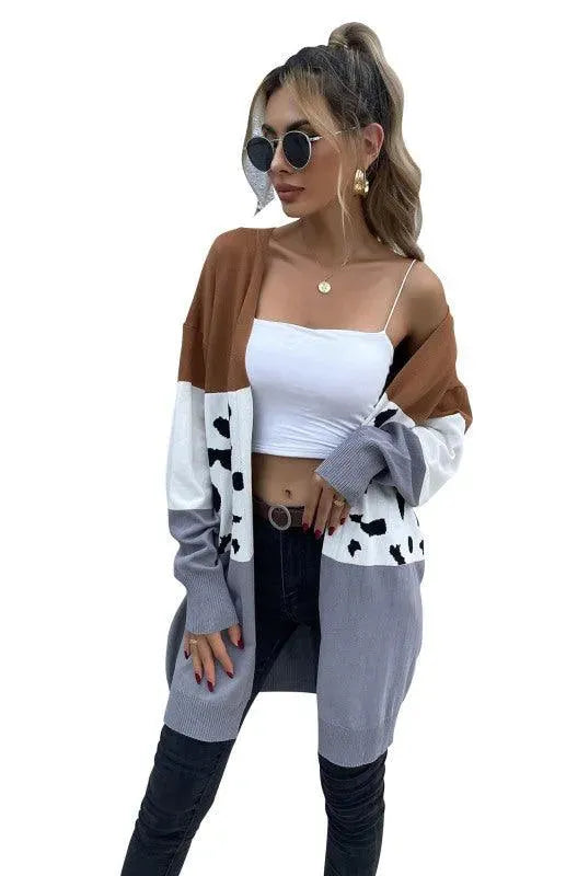 Stilla | Print Dame Strikjakke Pullover