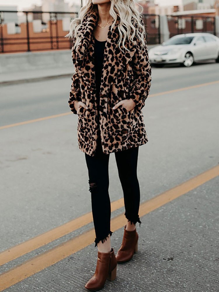 Stilla | Leopardmuster Dame Vinterfrakke