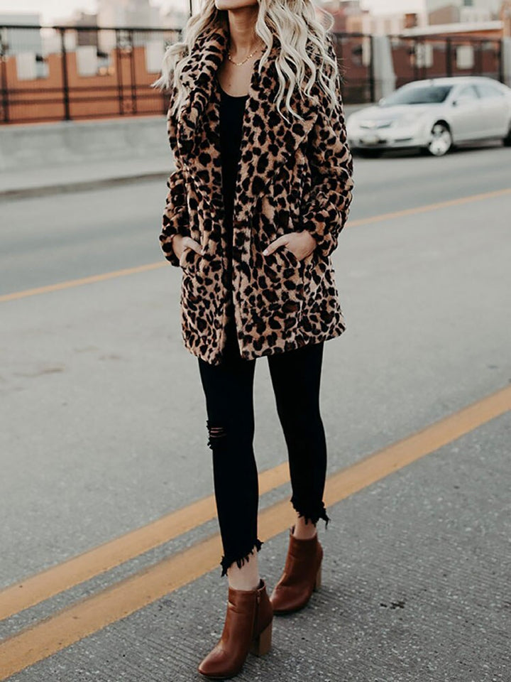Stilla | Leopardmuster Dame Vinterfrakke