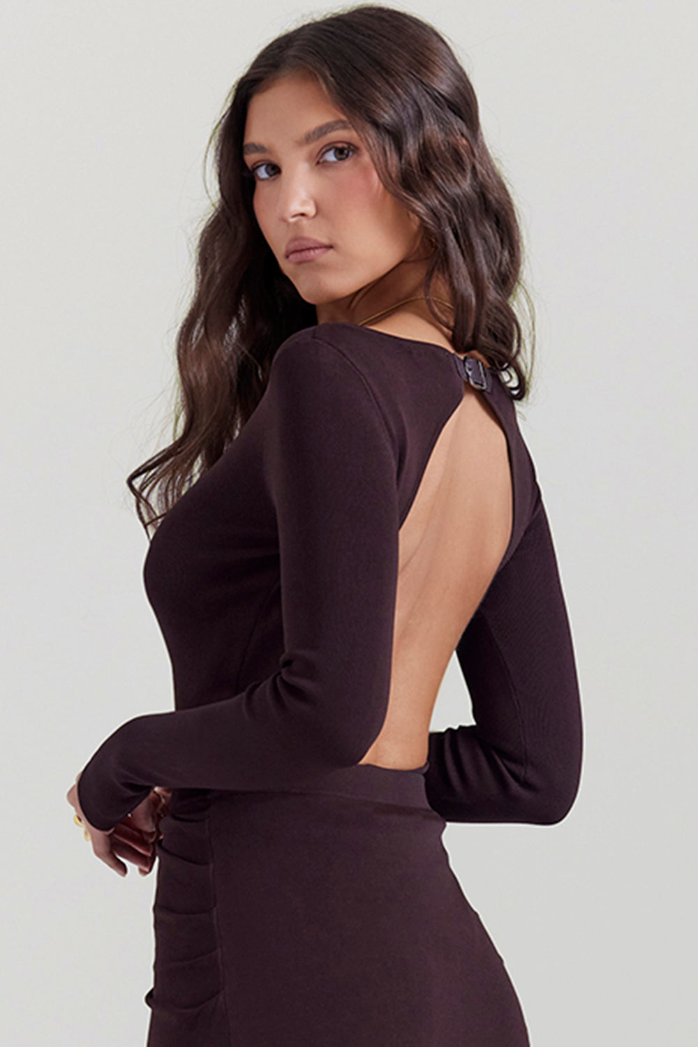 Stilla | Espresso Bodysuit Med Åben Ryg