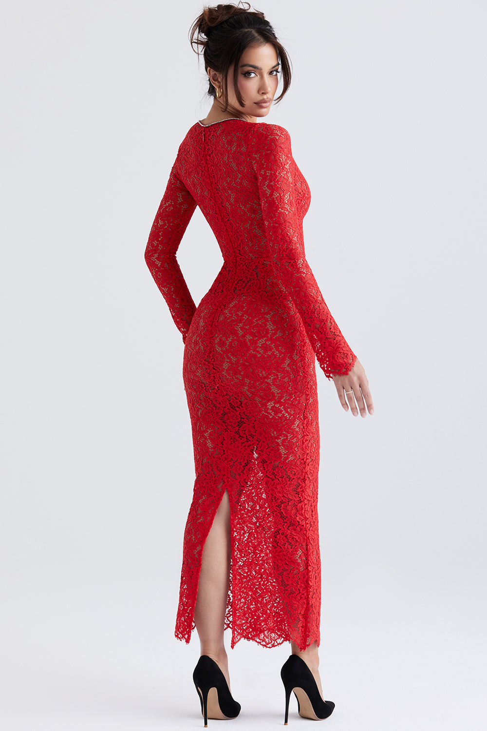 Stilla | Rød Blonde Maxi Kjole