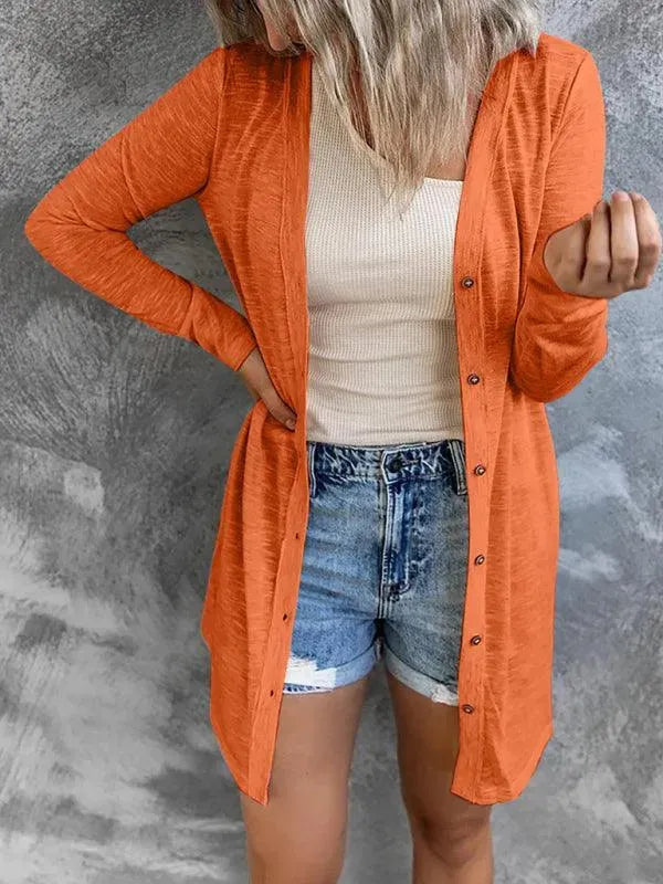 Stilla | Dame Knap Strikjakke Pullover i den Stilfulde Look