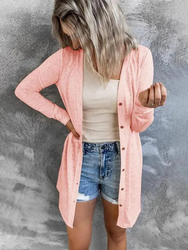 Stilla | Dame Knap Strikjakke Pullover i den Stilfulde Look