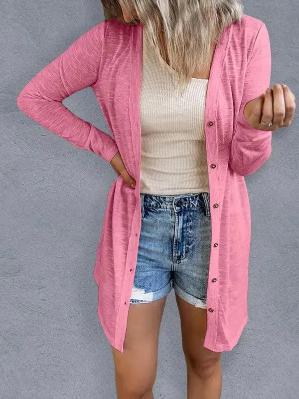 Stilla | Dame Knap Strikjakke Pullover i den Stilfulde Look