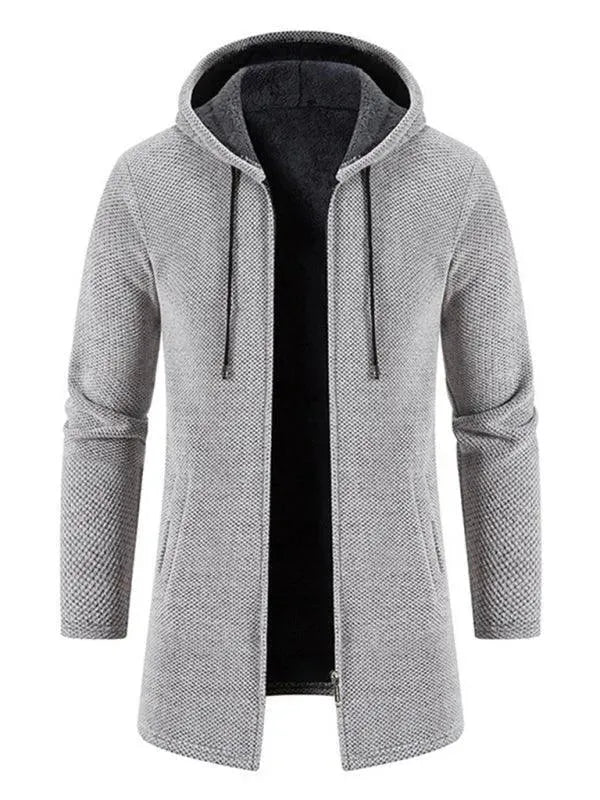 Stilla | Hætte lynlås mænds strikjakke pullover