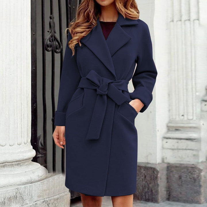 Stilla | Lang trenchcoat vinterjakke med knaplukning i lyse farver