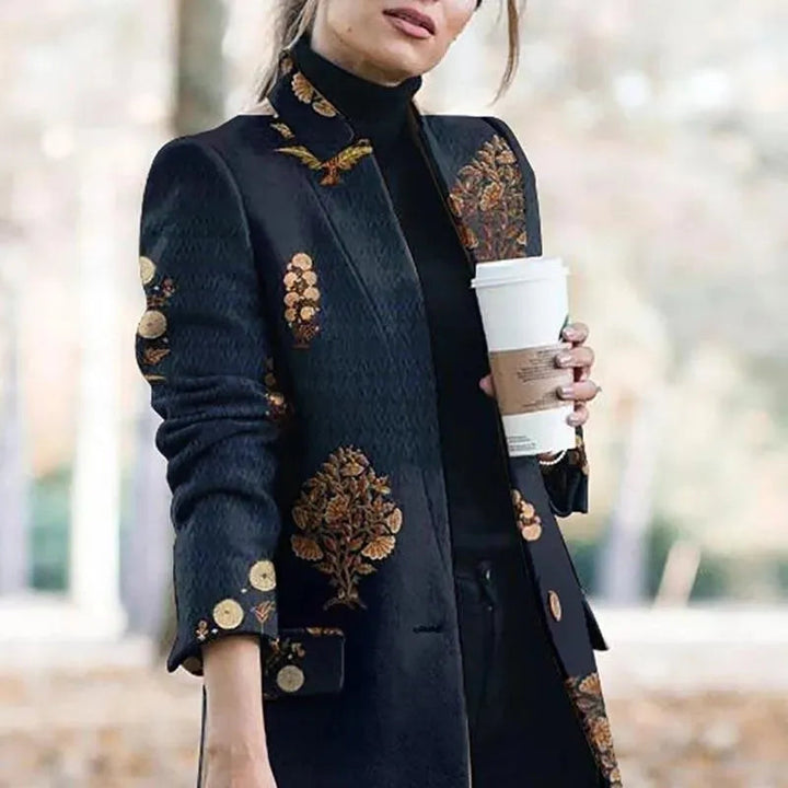 Stilla | Lang Vintage Blazer Dame - Vintage - Trykt