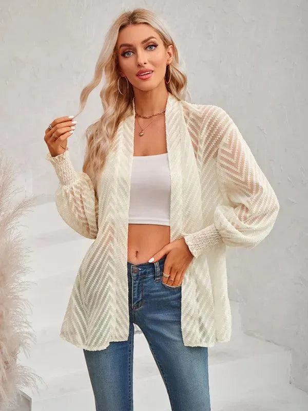 Stilla | Jacquard Dame Strikjakke Pullover i Vintage-stil