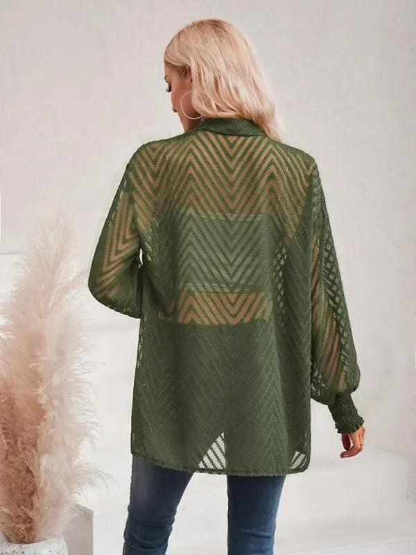 Stilla | Jacquard Dame Strikjakke Pullover i Vintage-stil