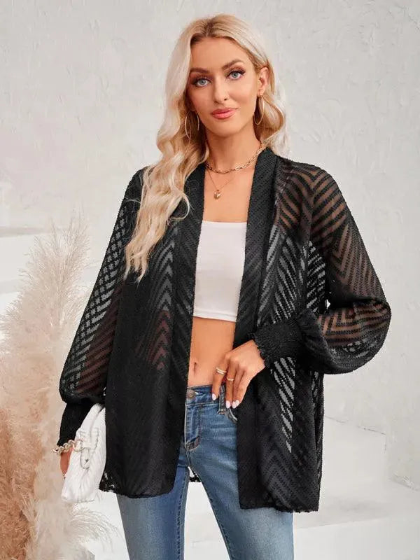 Stilla | Jacquard Dame Strikjakke Pullover i Vintage-stil