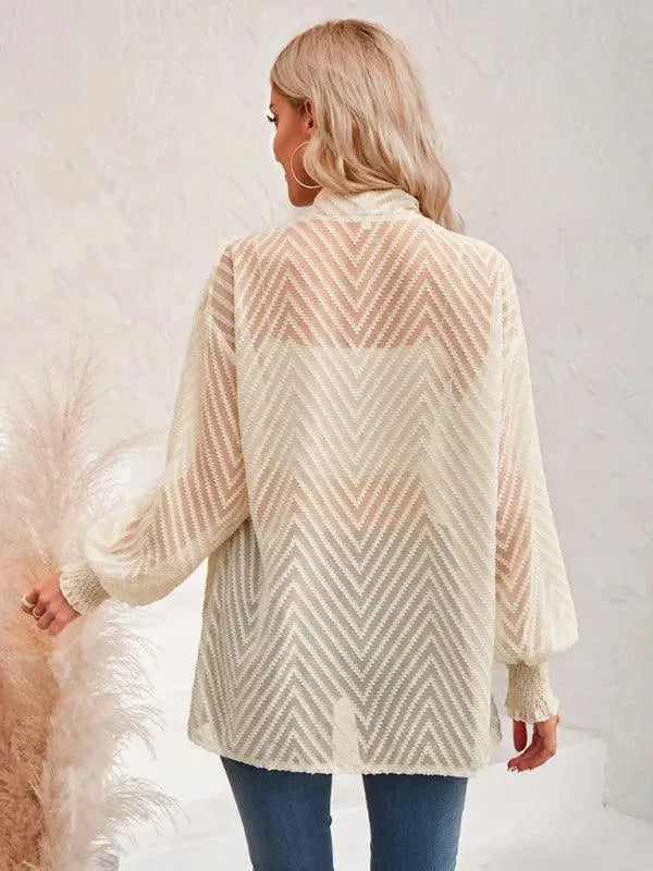 Stilla | Jacquard Dame Strikjakke Pullover i Vintage-stil