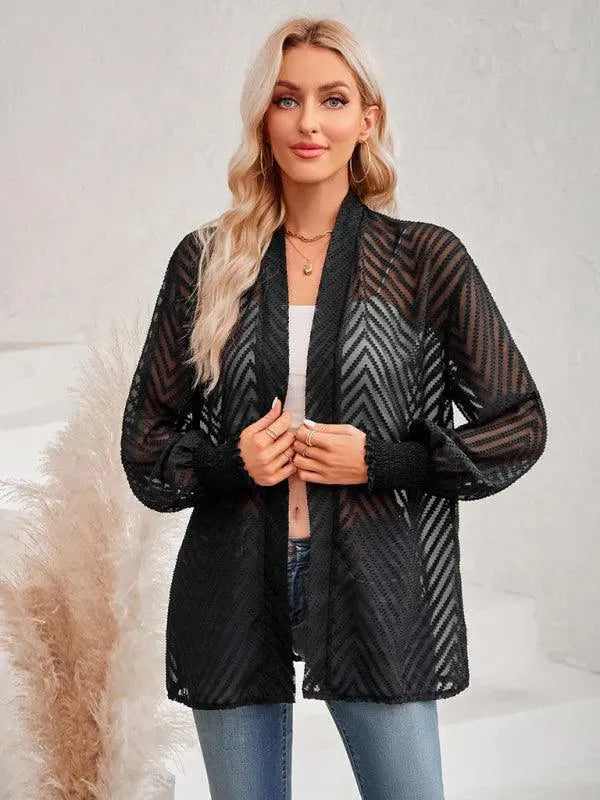Stilla | Jacquard Dame Strikjakke Pullover i Vintage-stil