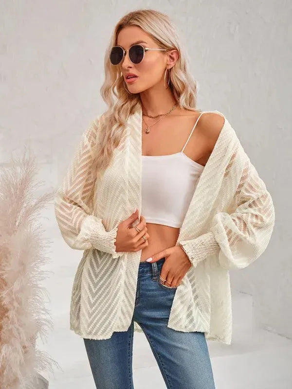 Stilla | Jacquard Dame Strikjakke Pullover i Vintage-stil