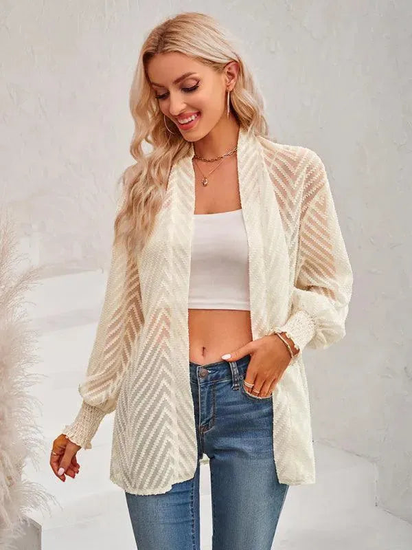 Stilla | Jacquard Dame Strikjakke Pullover i Vintage-stil
