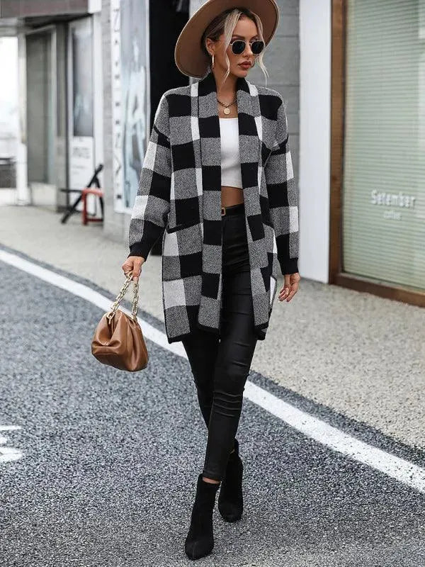Stilla | Ternet Farveblok Cardigan Pullover