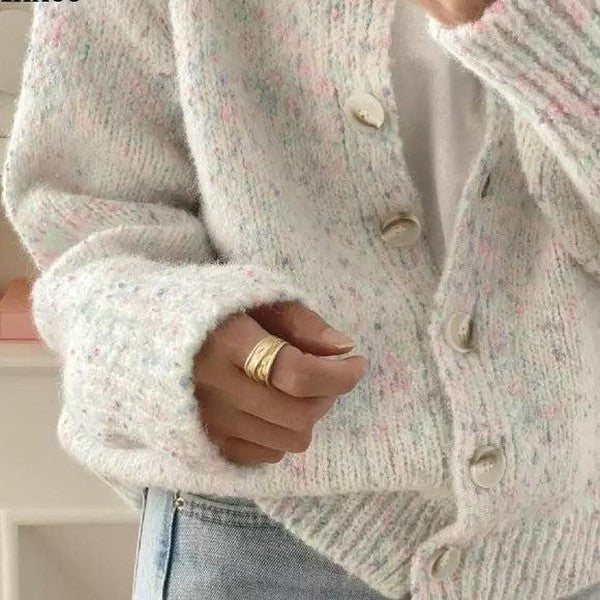 Stilla | Urban Cardigan med Farverige Prikker til Kvinder