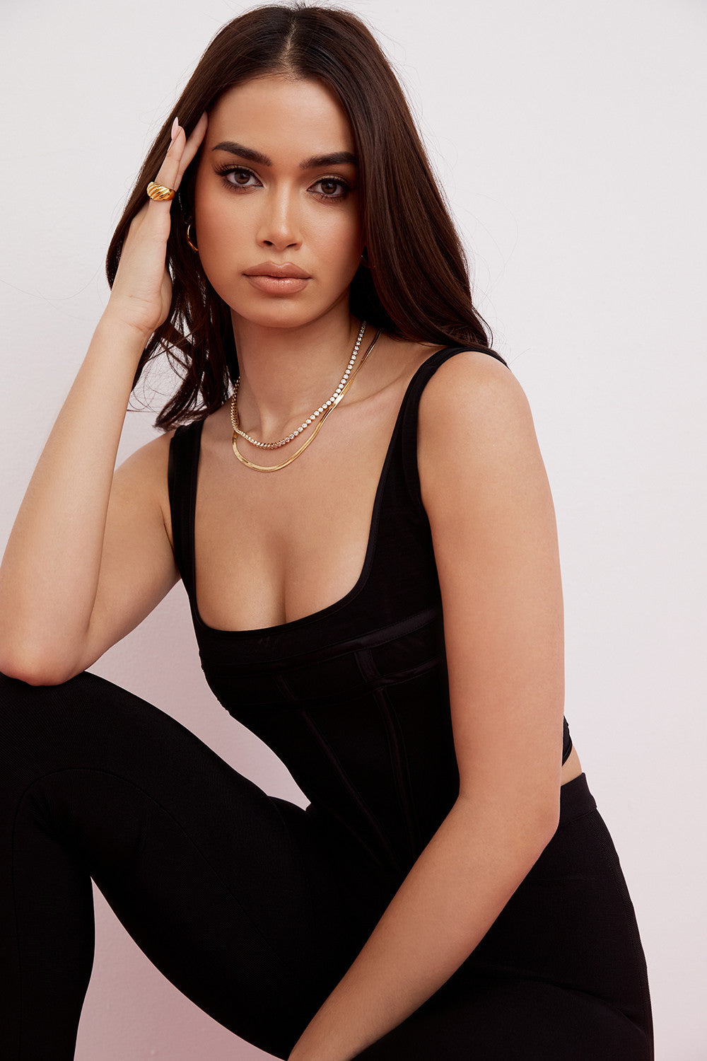 Stilla | Sort Mesh Korset Top