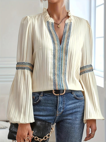 Stilla | Bluse Boho Lange Ærmer Tribal Detaljer