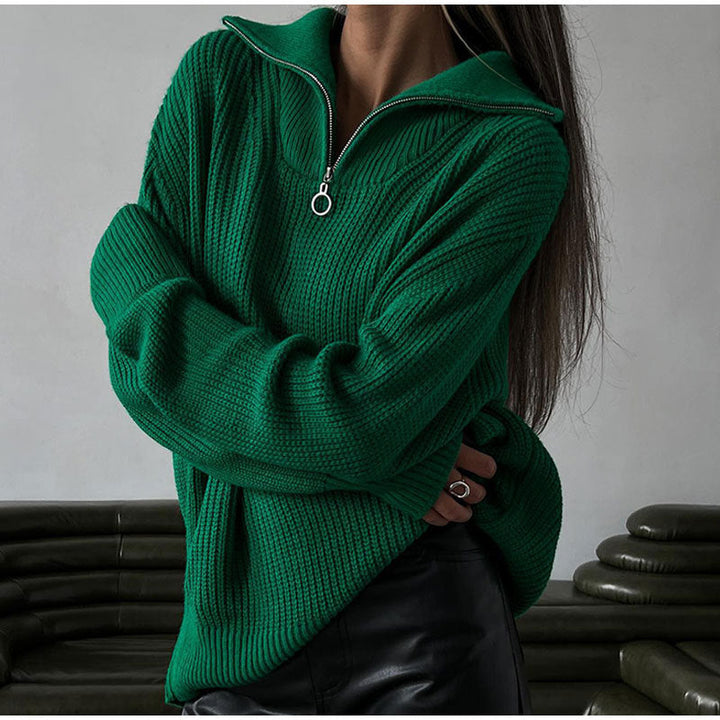 Stilla | Pullover med lynlås og ståkrave