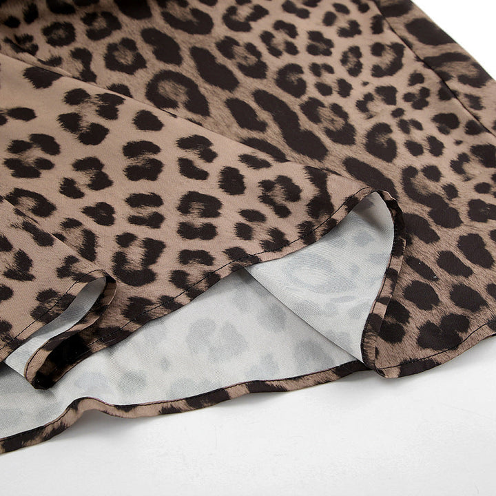 Stilla | Satin-nederdel med leopardmønster