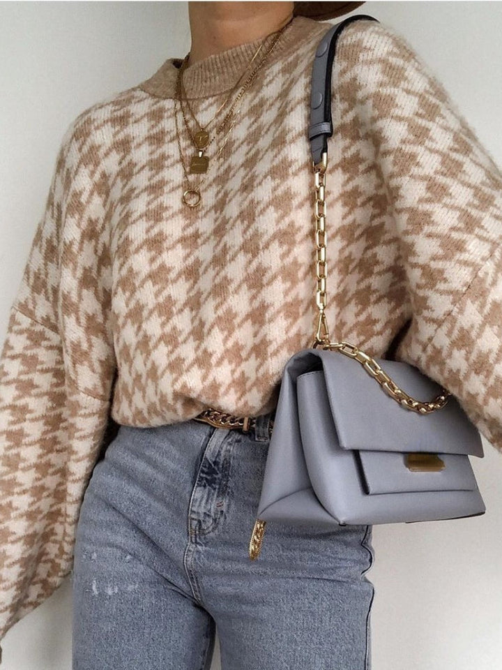 Stilla | Stylish Tjekket Retro Sweater