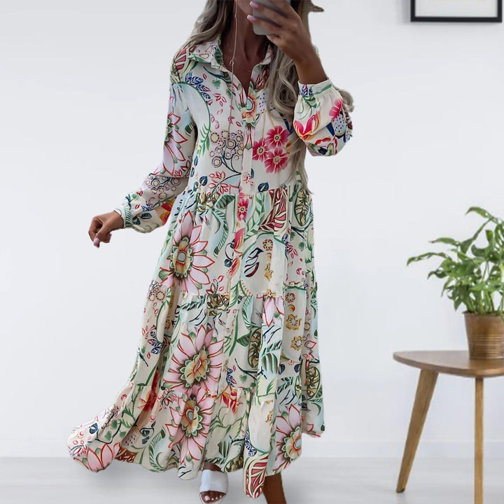 Stilla | Romantisk langt blomsterkjole