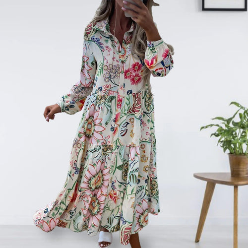 Stilla | Romantisk langt blomsterkjole