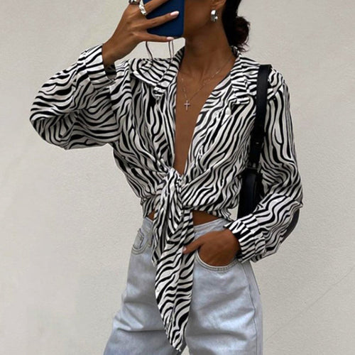 Stilla | Bluse Kvinders Zebra Print Knude Bluse