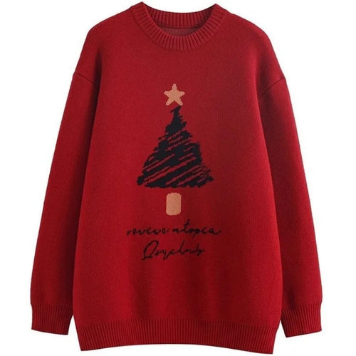 Stilla | Plus size sweater til damer i trykt juletræstrik