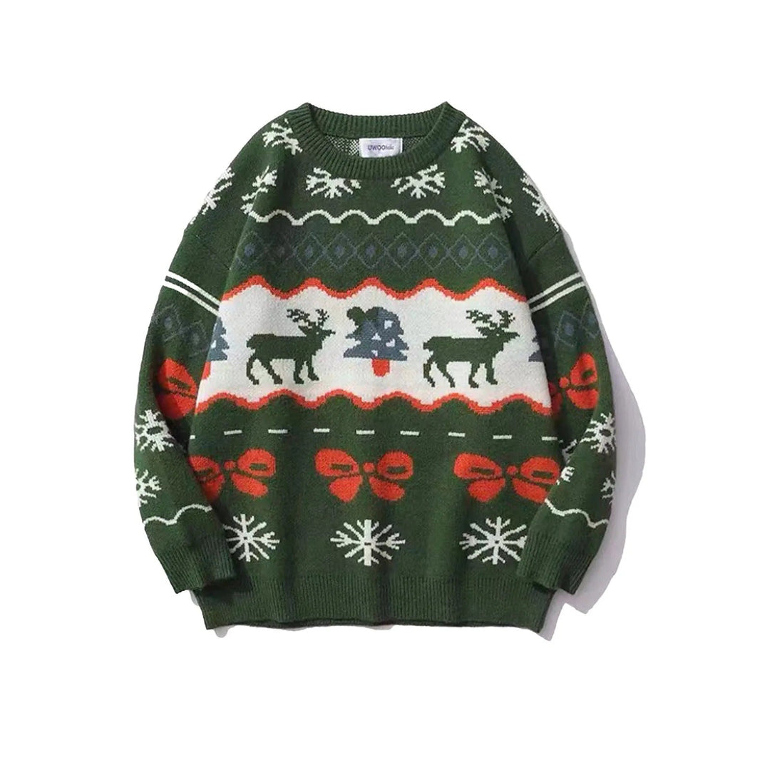 Stilla | Varmer Strikpullover Med Vintage Julemotiver Til Damer