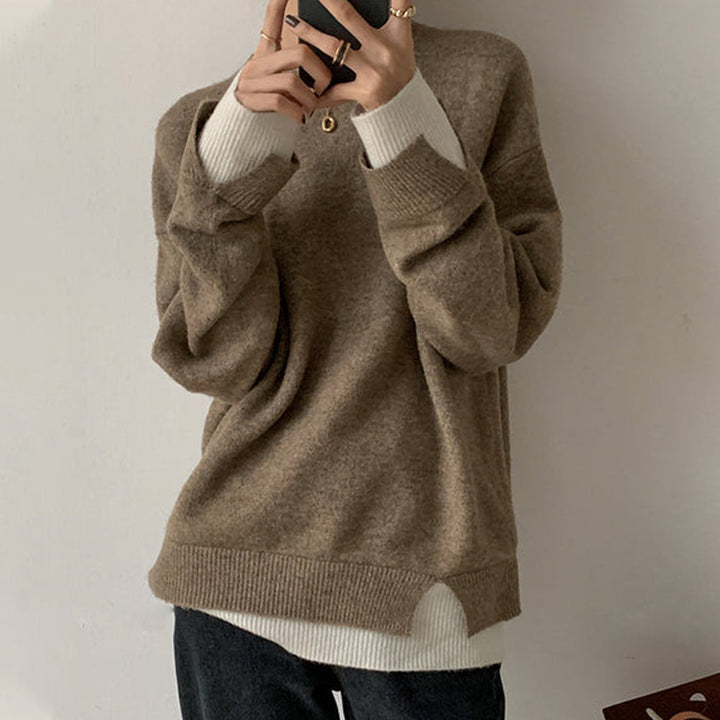 Stilla | Elegant Pullover med Lange Ærmer i Farveblok-look
