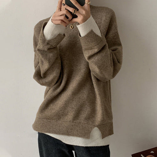 Stilla | Elegant Pullover med Lange Ærmer i Farveblok-look