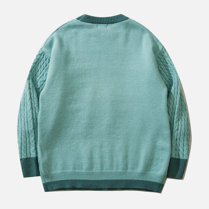 Stilla | Pullover af snoet maskenvare med pastelfarvet skyllemønster