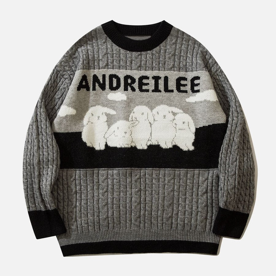 Stilla | Drejet Pullover med Pastel Sky Mønster