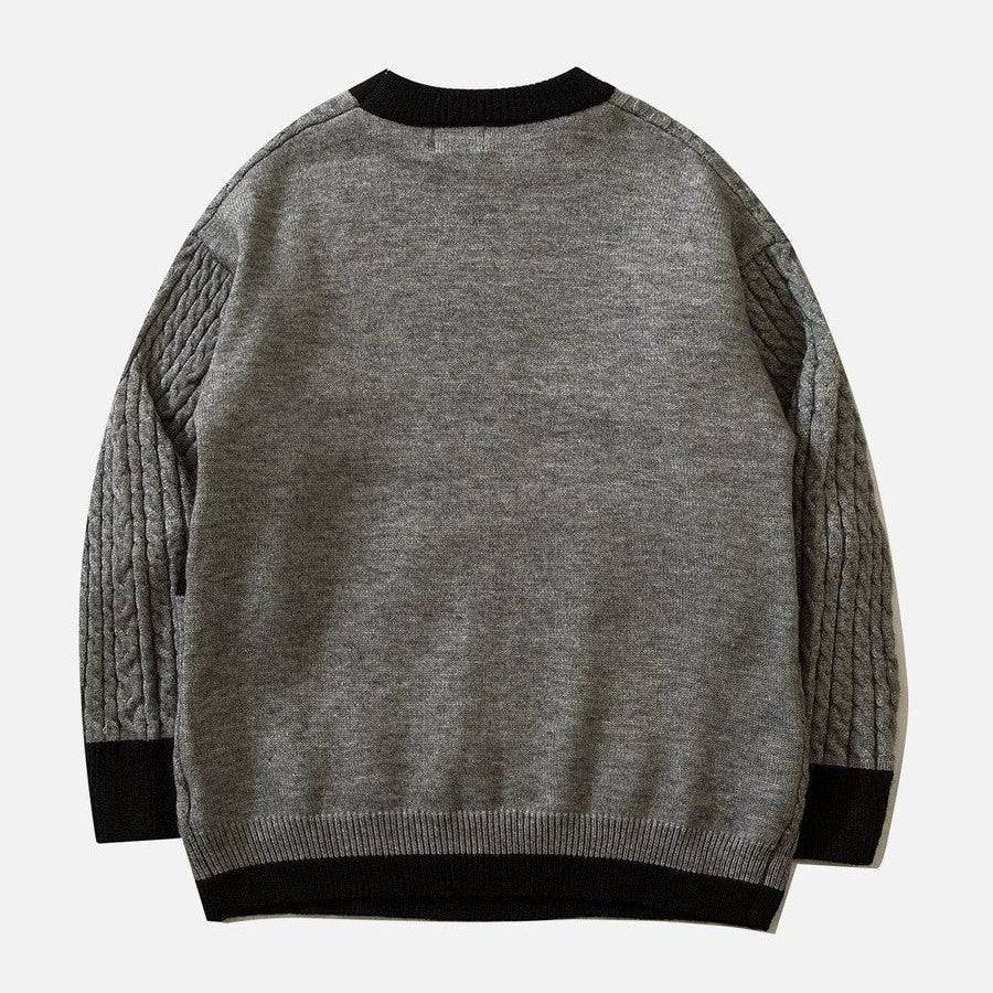 Stilla | Drejet Pullover Med Pastel Sky Mønster
