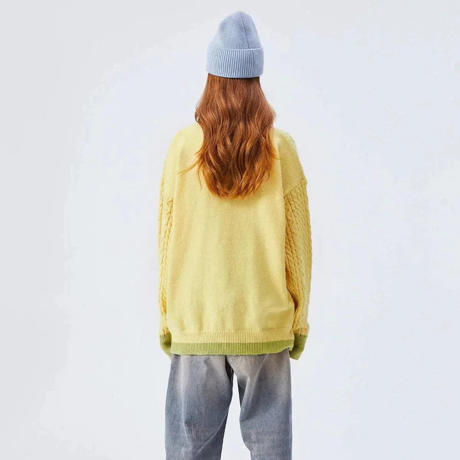 Stilla | Pullover af snoet maskenvare med pastelfarvet skyllemønster