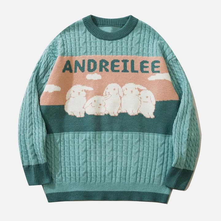 Stilla | Drejet Pullover med Pastel Sky Mønster