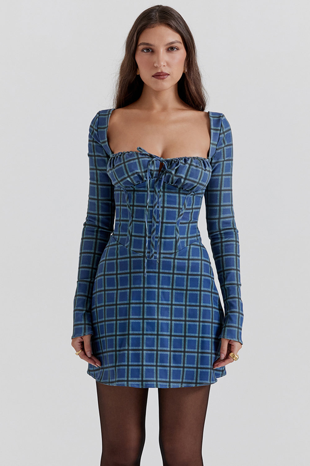Stilla | Tartan Korset Minikjole